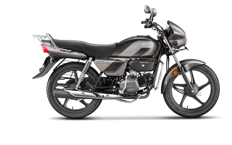 Hero Splendor Plus XTEC 2.0, front three quarter view, Matte Grey