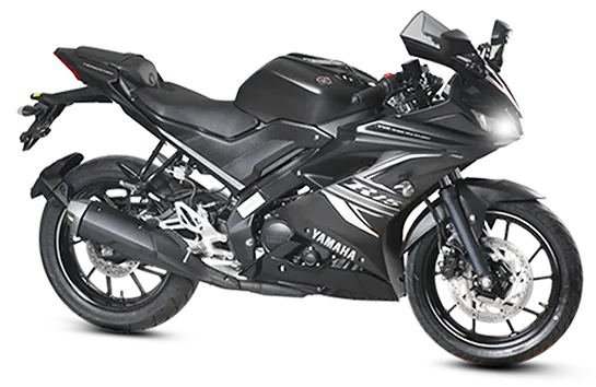 Yamaha R15 V3, front three quarter view, Dark Knight
