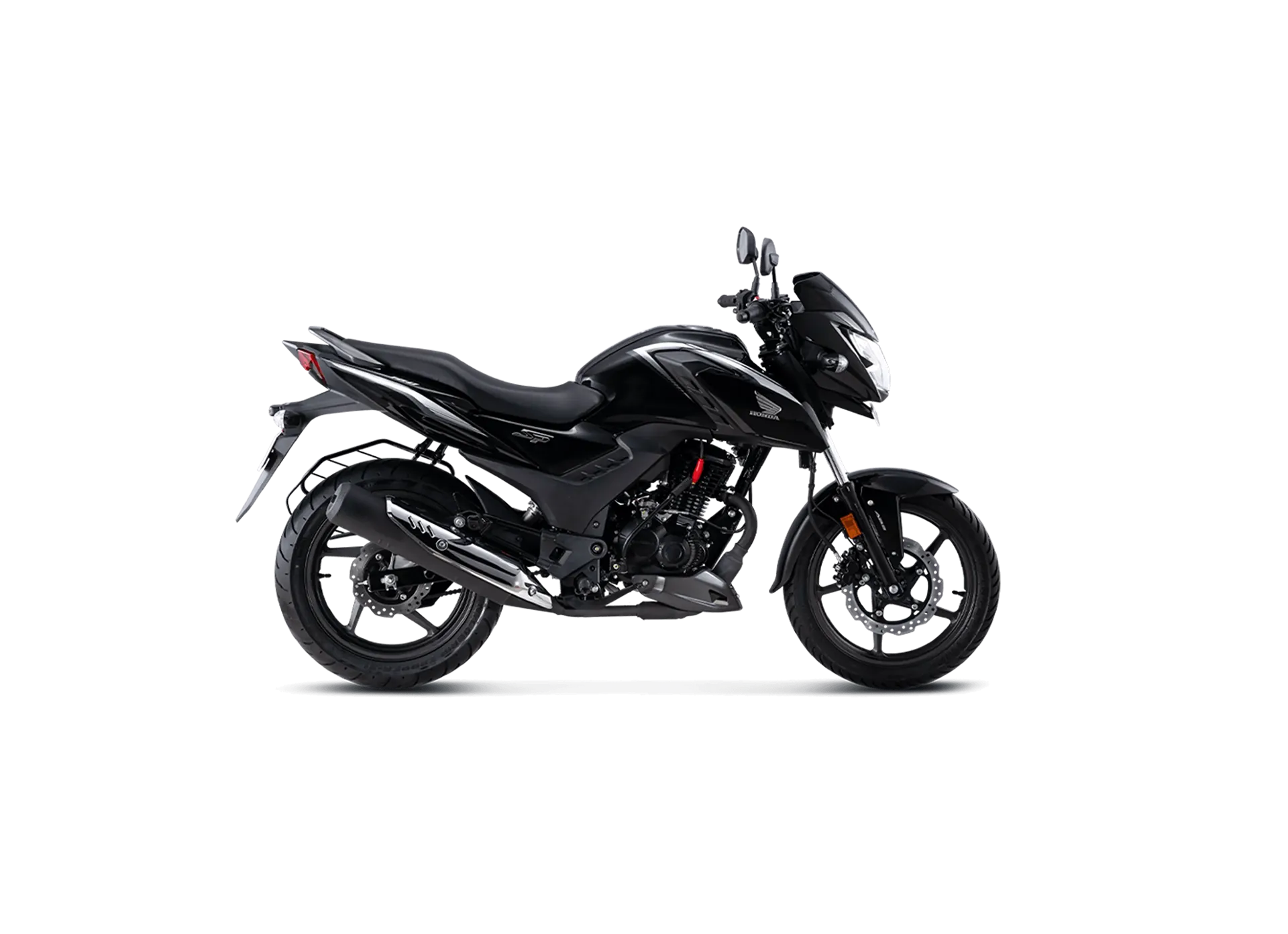 Honda SP160, front three quarter view, Pearl Igneous Black