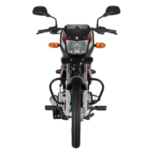 Bajaj CT 100 ES, front three quarter view, Black Red