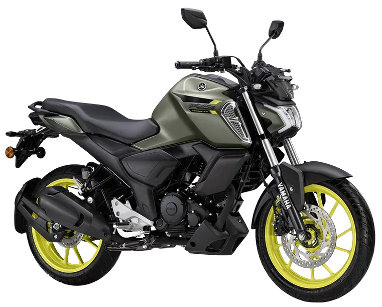Yamaha FZS V4, front three quarter view, Cyber Green