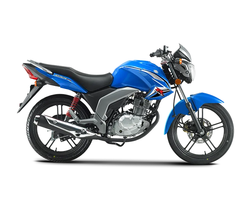 Suzuki GSX 125, front three quarter view, BLUE
