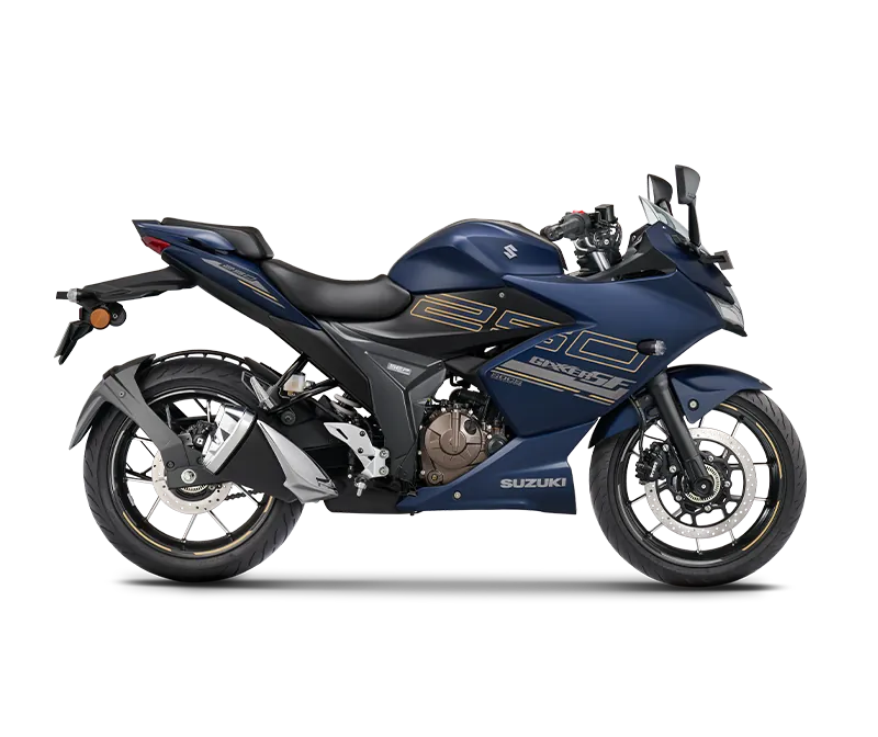 Suzuki Gixxer SF 250, front three quarter view, MATT BLUE