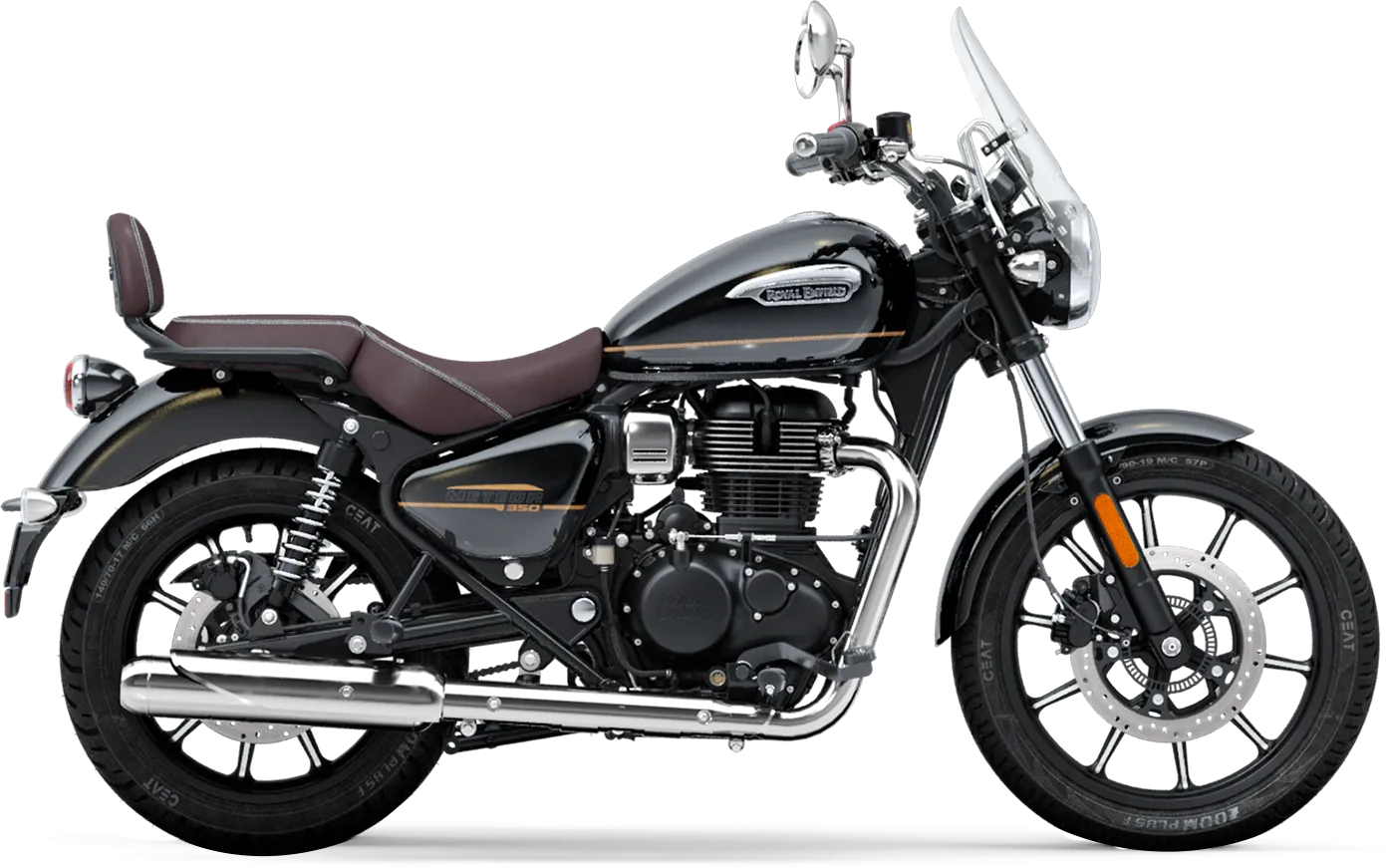 Royal Enfield Meteor 350, front three quarter view, Supernova Black