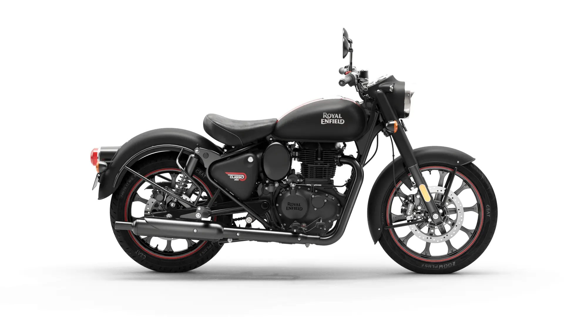 Royal Enfield Classic 350, side view, Dark Stealth Black
